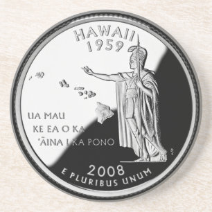Faux Hawaii State Quarter Zandsteen Onderzetter