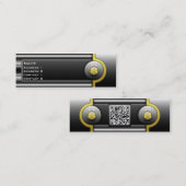 Faux Hi Tech Metallic Skinny Kaart met QR-code Mini Visitekaartje (Voorkant / Achterkant)