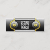 Faux Hi Tech Metallic Skinny Kaart met QR-code Mini Visitekaartje (Achterkant)