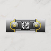 Faux Hi Tech Metallic Skinny Kaart met QR-code Mini Visitekaartje (Achterkant)