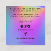 Faux Holo Hearts Trendy Media Insert Visitekaartje (Achterkant)