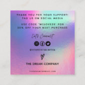 Faux Holo Hearts Trendy Media Insert Visitekaartje (Achterkant)