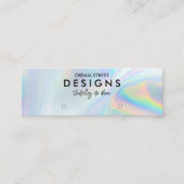 Faux Holo Logo Social Media Earring Display Kaart Mini Visitekaartje (Voorkant)