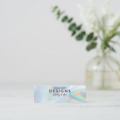 Faux Holo Logo Social Media Earring Display Kaart Mini Visitekaartje (Staand voorkant)