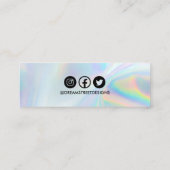Faux Holo Logo Social Media Earring Display Kaart Mini Visitekaartje (Achterkant)