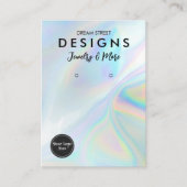 Faux Holo Logo Social Media Earring Display Kaart Visitekaartje (Voorkant)