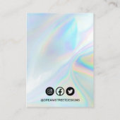 Faux Holo Logo Social Media Earring Display Kaart Visitekaartje (Achterkant)