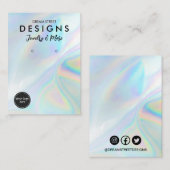 Faux Holo Logo Social Media Earring Display Kaart Visitekaartje (Voorkant / Achterkant)