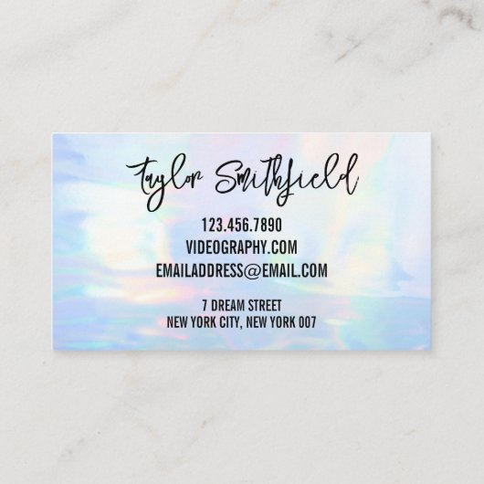 Faux Holo Social Media Visitekaartje (Achterkant)