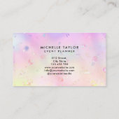 faux holograaf iridescent opal stone elegant logo visitekaartje (Achterkant)