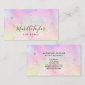 faux holograaf iridescent opal stone elegant logo visitekaartje (Voorkant / Achterkant)