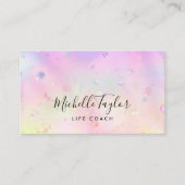 faux holograaf iridescent opal stone elegant logo visitekaartje (Voorkant)