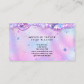 faux holograaf iridescent opal stone elegant logo visitekaartje (Achterkant)