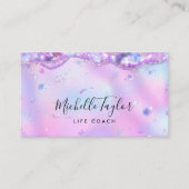faux holograaf iridescent opal stone elegant logo visitekaartje (Voorkant)