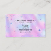 faux holograaf iridescent opal stone elegant logo visitekaartje (Achterkant)