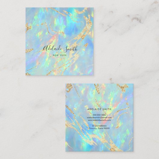 FAUX-holografisch edelsteen Vierkante Visitekaartje (Voorkant / Achterkant)