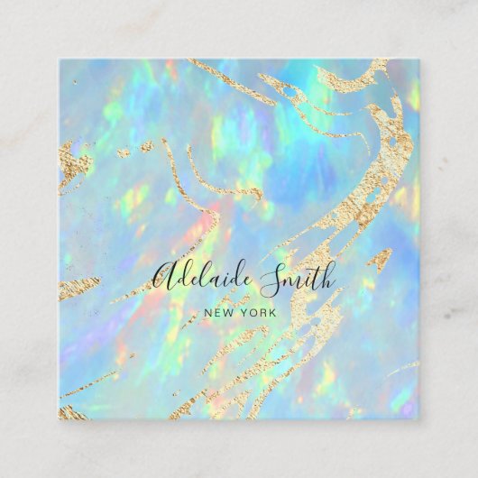 FAUX-holografisch edelsteen Vierkante Visitekaartje (Voorkant)