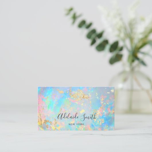 FAUX holografisch effect optische steentextuur Visitekaartje (Staand voorkant)