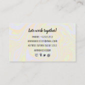 Faux holografisch effect textuur geel visitekaartje (Achterkant)