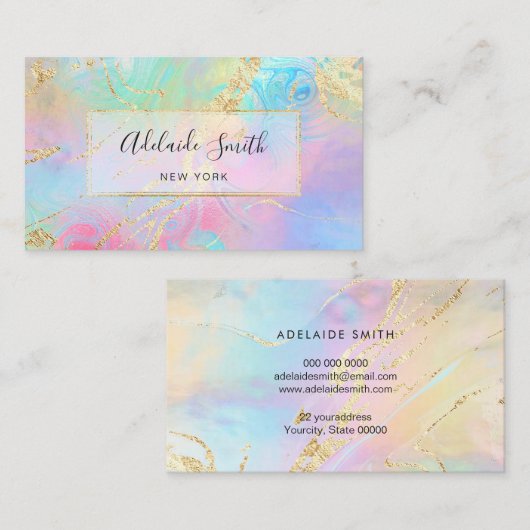 FAUX holografisch effect Visitekaartje (Voorkant / Achterkant)