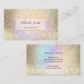 FAUX holografisch en glitter effect elegant Visitekaartje (Voorkant / Achterkant)