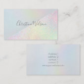 faux holografisch glitter geometrisch ontwerp visitekaartje (Voorkant / Achterkant)