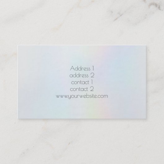 faux holografisch glitter geometrisch ontwerp visitekaartje (Achterkant)