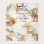 Faux Holografisch Iriserend Opal Crystal Creatief Visitekaartje (Buitenkant ongevouwen)