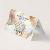 Faux Holografisch Iriserend Opal Crystal Creatief Visitekaartje (Achterkant)