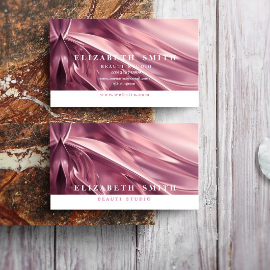 Faux holografisch roze neon Visitekaartje