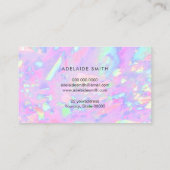 FAUX holografisch roze opaal Visitekaartje (Achterkant)