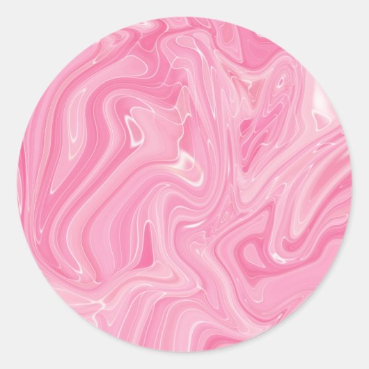 Faux holografisch roze ronde sticker (Voorkant)