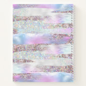 Faux holografische glitter borstel streken parel o notitieboek (Achterkant)
