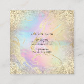 FAUX holografische glitter elegant ontwerp Vierkante Visitekaartje (Achterkant)