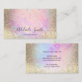 FAUX holografische glittervloeistof marmer Visitekaartje (Voorkant / Achterkant)