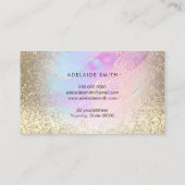 FAUX holografische glittervloeistof marmer Visitekaartje (Achterkant)