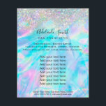 FAUX-holografische irdescent en faux-glitter Flyer<br><div class="desc">schoonheidssalon professionele make - up kunstenaar flyer</div>