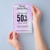 Faux holografische iridescent unicorn skin textuur flyer (Hand)