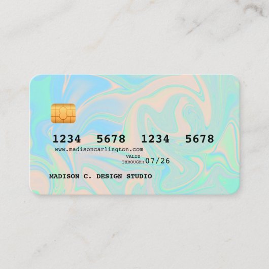 Faux Holografische iriserende creditcardstijl Visitekaartje (Voorkant)
