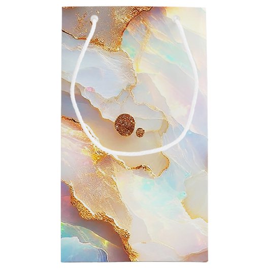 Faux holografische iriserende opaal kristal fantas klein cadeauzakje (Achterkant)