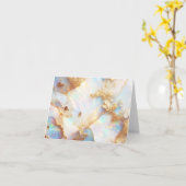 Faux Holografische Iriserende Opal Crystal Blank Kaart (Gele Bloem)