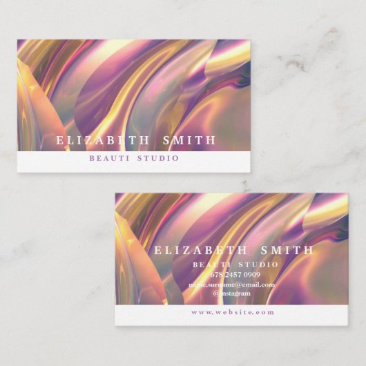 Faux holografische kameleon neon Visitekaartje (Voorkant / Achterkant)