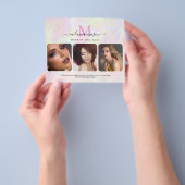 Faux holografische make-up artist & foto iriserend flyer (Hand)
