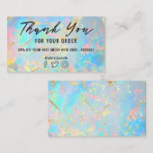 FAUX holografische opaal steen dank u Visitekaartje (Voorkant / Achterkant)