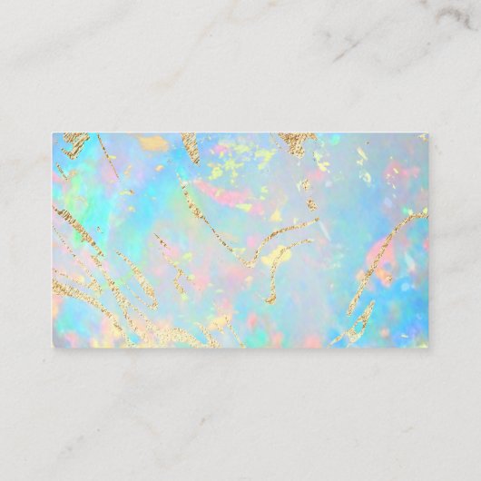 FAUX holografische opaal steen dank u Visitekaartje (Achterkant)