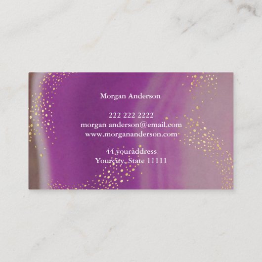 Faux holografische opaal steen gepersonaliseerd visitekaartje (Achterkant)