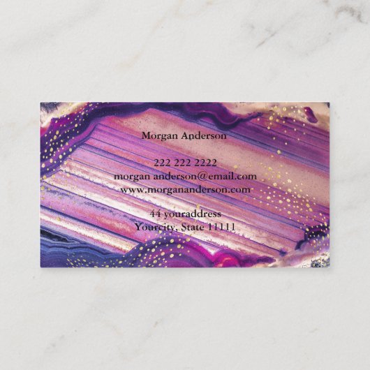 Faux holografische opaal steen gepersonaliseerd visitekaartje (Achterkant)