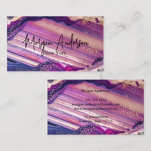 Faux holografische opaal steen gepersonaliseerd visitekaartje (Voorkant / Achterkant)