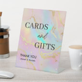 faux holografische opaalsteen Marmeren Kaarten & G Reclamebord Met Voetstuk (Insitu)