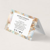 Faux Holografische Opal Moonstone Gouden Vlinder Visitekaartje (Achterkant)